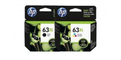Complete set of 2 HP 63XLBK-63XLCLR High Yield Original Inkjet Cartridges